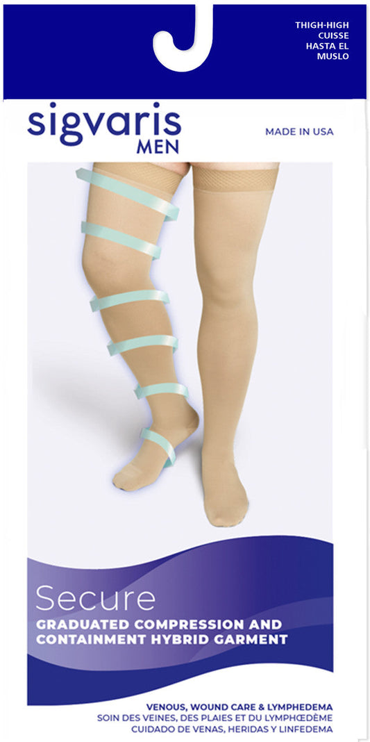 Sigvaris Secure Men's Thigh High 40-50mmHg - Compression Level: Severe 40-50 MmHg - Male - Leg