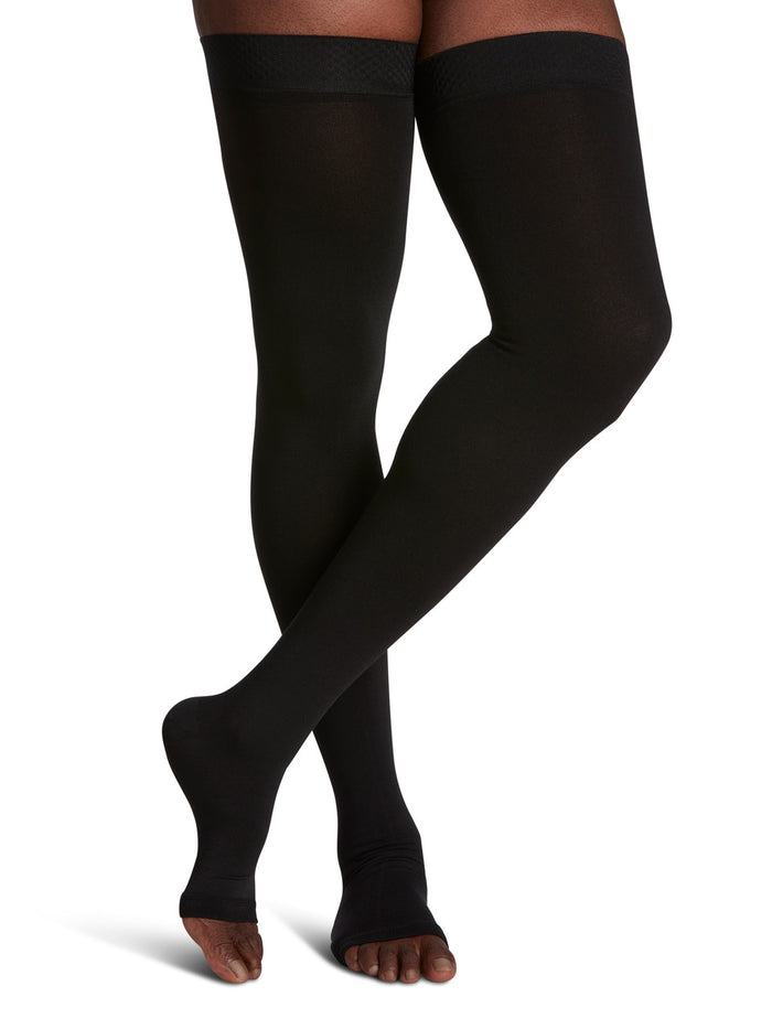 Sigvaris Secure Thigh High 40-50mmHg Open Toe - Compression Level: Severe 40-50 MmHg - Unisex - Foot