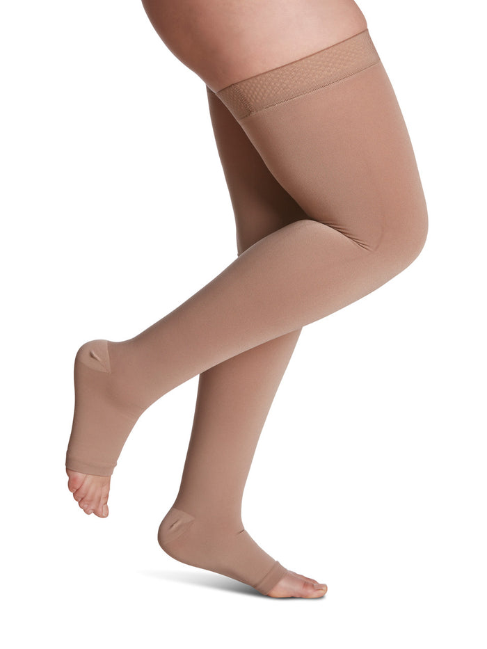 Sigvaris Secure Thigh High 40-50mmHg Open Toe - Compression Level: Severe 40-50 MmHg - Unisex - Foot