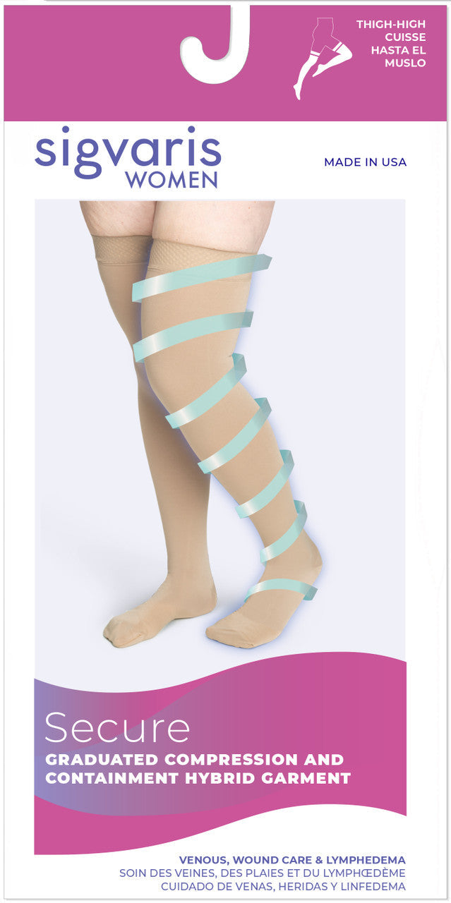 Sigvaris Secure Women's Thigh High 40-50mmHg - Compression Level: Severe 40-50 MmHg - Unisex - Leg