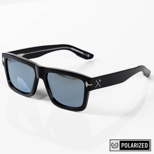 Sledge Sunglasses - Black & Chrome Polarised