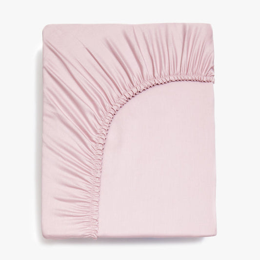 Folded Solid Twin Fitted Sheet in the color Rose