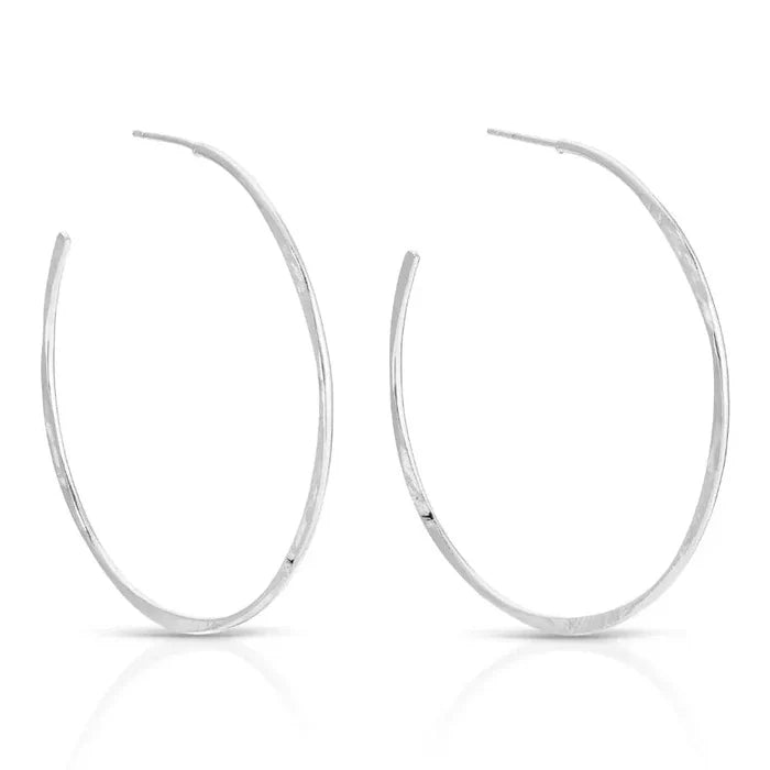 Splendid Iris Large Textured Delicate Hoops