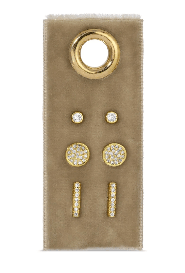 Splendid Iris Pavé Velvet Stud Set