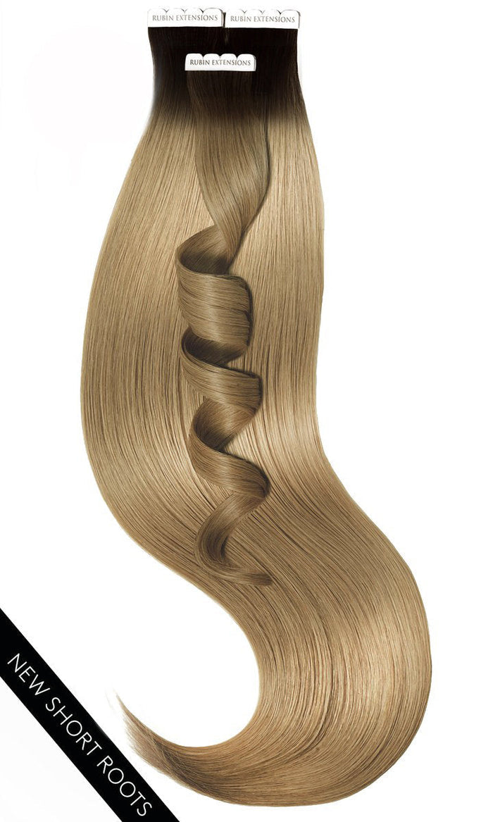PRO DELUXE LINE INVISIBLE Jet Black & Cold Brown Tape-in Extensions