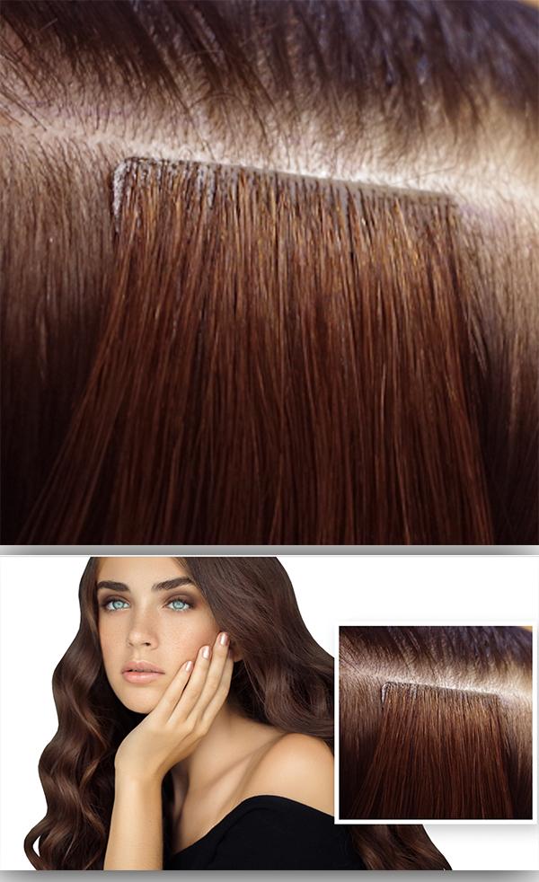 TAPE-IN EXTENSIONS INVISIBLE  Jet Black & Cold Brown