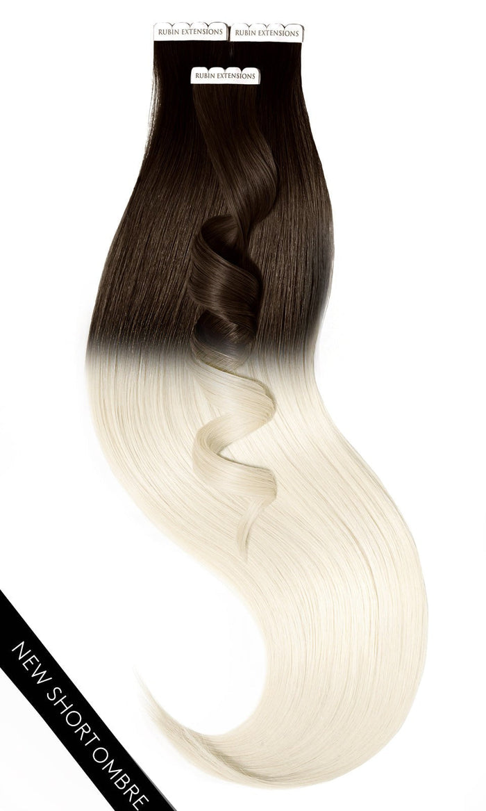 TAPE-IN EXTENSIONS , OMBRE, Expresso Black & Pearl Blond