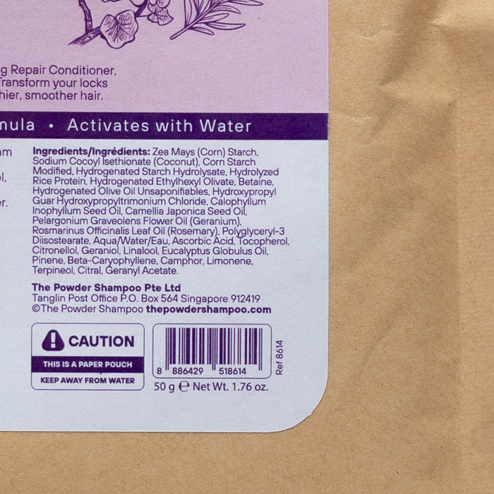 The Powder Conditioner Geranium and Rosemary Nourishing for Thick Damaged Frizzy Hair Refill 50g