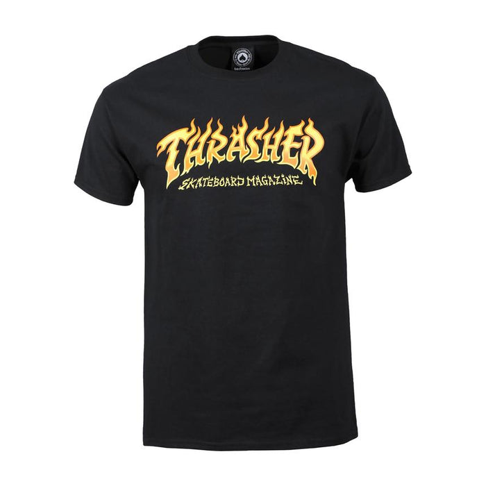 Thrasher Fire Logo T-Shirt Black