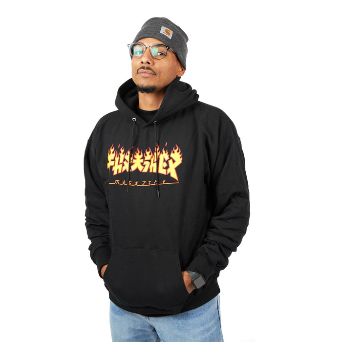 Thrasher Godzilla Flame Hoodie Black