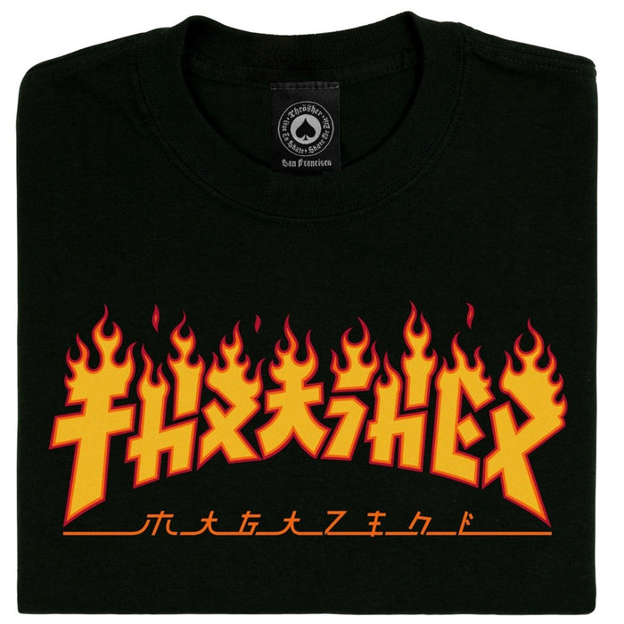 Thrasher Godzilla Flame T-Shirt Black
