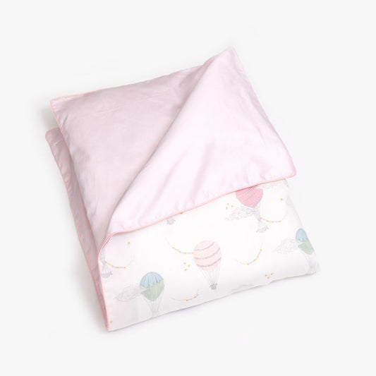 "Touch The Sky" Baby Duvet Cover in color Pink