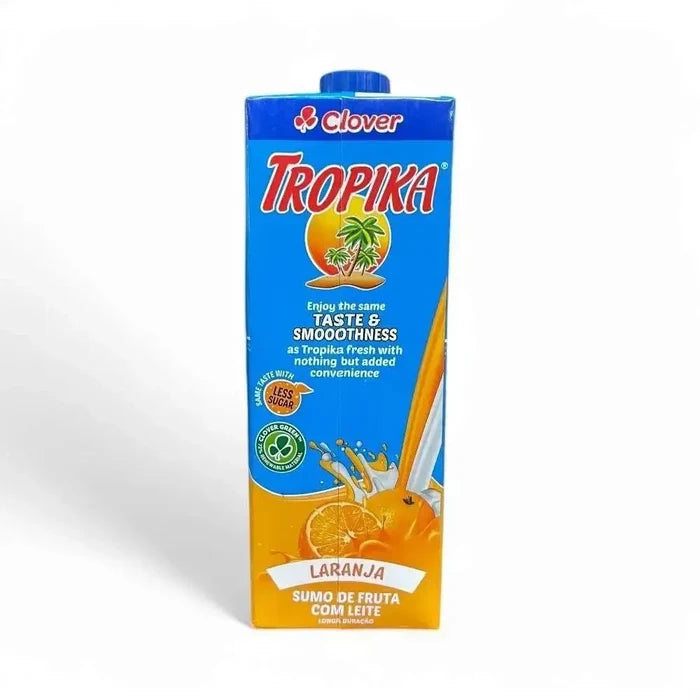Tropika Flavoured Dairy Fruit Mix - Orange - 1 Litre carton with vibrant design, showcasing creamy and refreshing orange beverage.