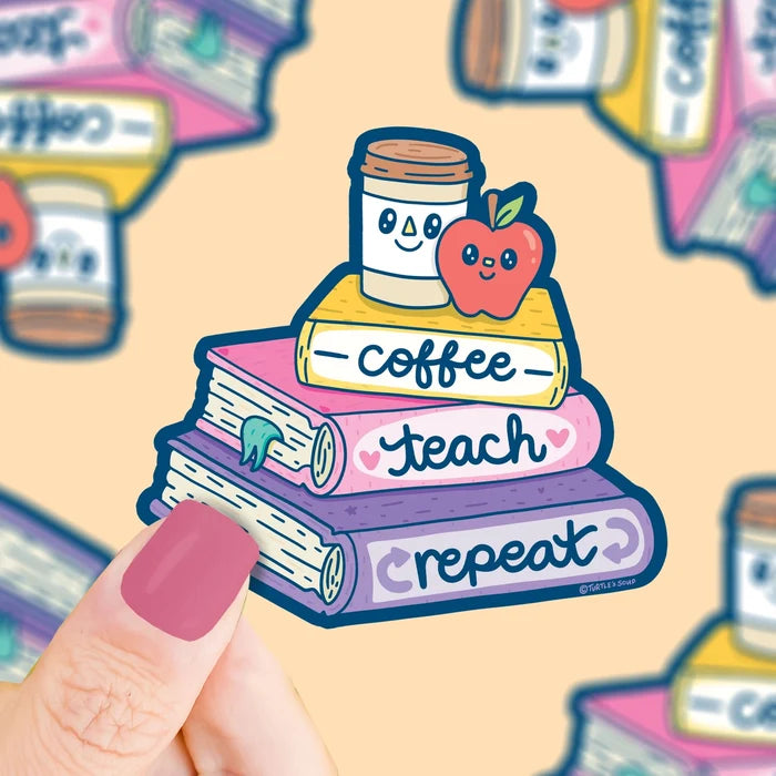 Turtle's Soup 'Coffee Teach Repeat' Vinyl Sticker