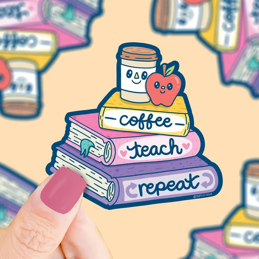 Turtle's Soup 'Coffee Teach Repeat' Vinyl Sticker