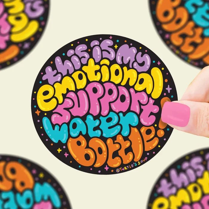 Turtle's Soup 'Emotional Support Water Bottle' Vinyl Sticker