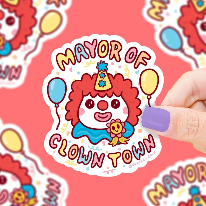 Turtle's Soup 'Mayor of Clown Town' Vinyl Sticker