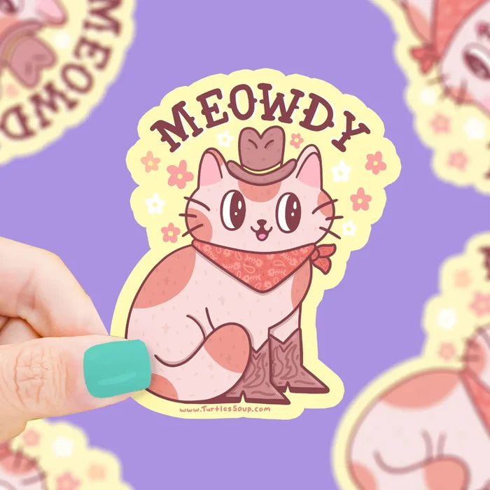Turtle's Soup 'Meowdy' Vinyl Sticker