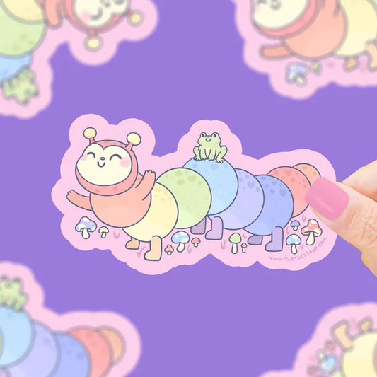Turtle's Soup Rainbow Caterpillar Vinyl Sticker