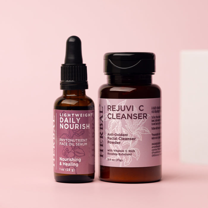 Unscented Gentle Cleansing Face Care Set Lifestyle Indoor Pink Background