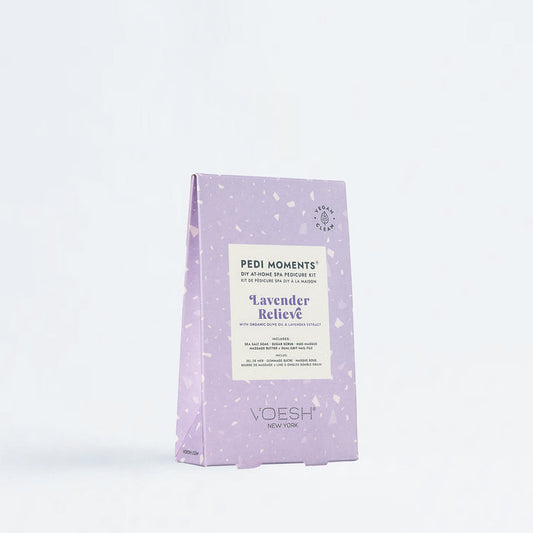 VOESH lavender pedicure kit packaging on a white background