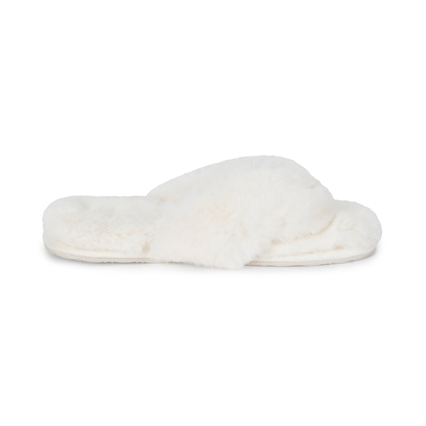 Waterfront Solid Faux Fur Flip-Flop - White | Lemon