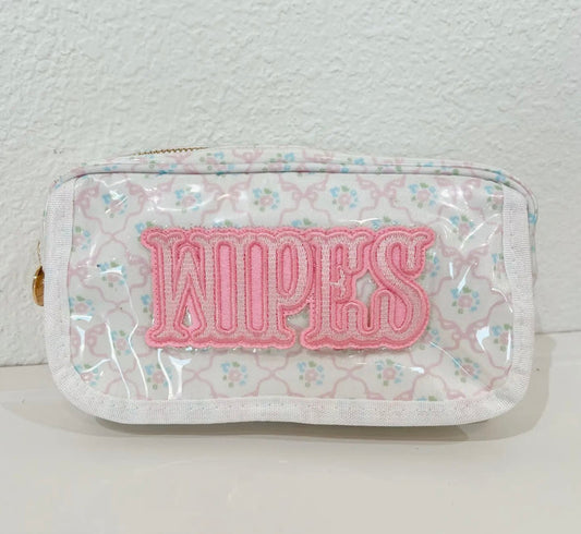 Wipes Pouch - Clear Coat Bag - Pink