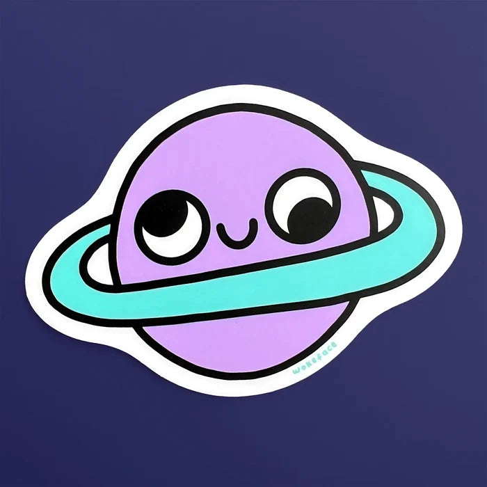 Wokeface Retrograde Planet Vinyl Sticker
