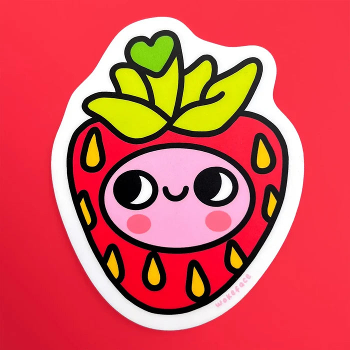 Wokeface Strawbebby Vinyl Sticker