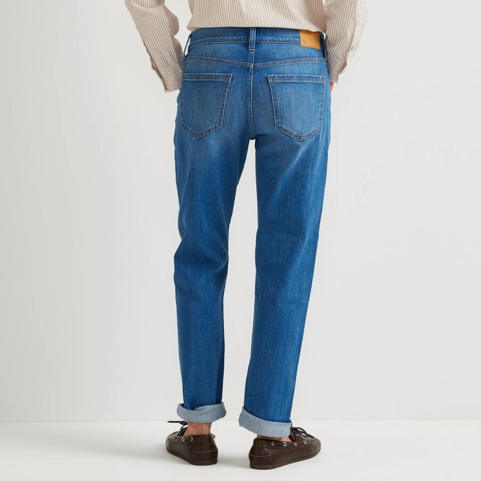 Women's Boyfriend Mid-Rise Slim Fit Jeans-Washed Indigo-Regular-4