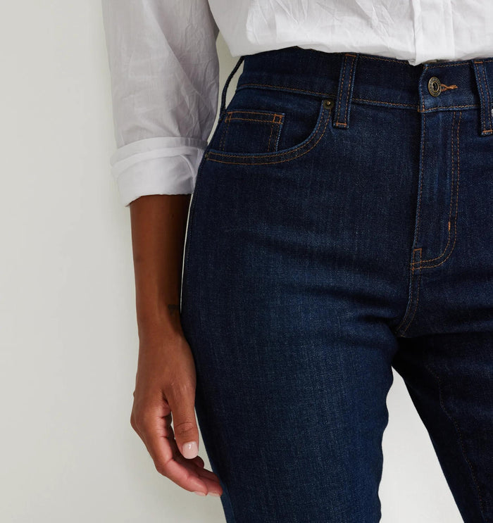 Women's Boyfriend Mid-Rise Slim Fit Jeans-Denim Blue-Regular-5