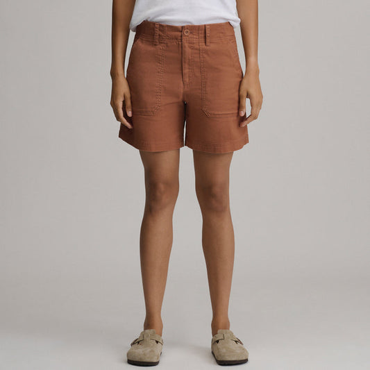 Women's Canvas Utility Shorts-Fawn-1