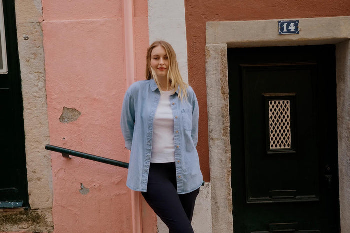 Women's Denim Overshirt-Bleached-Regular-3