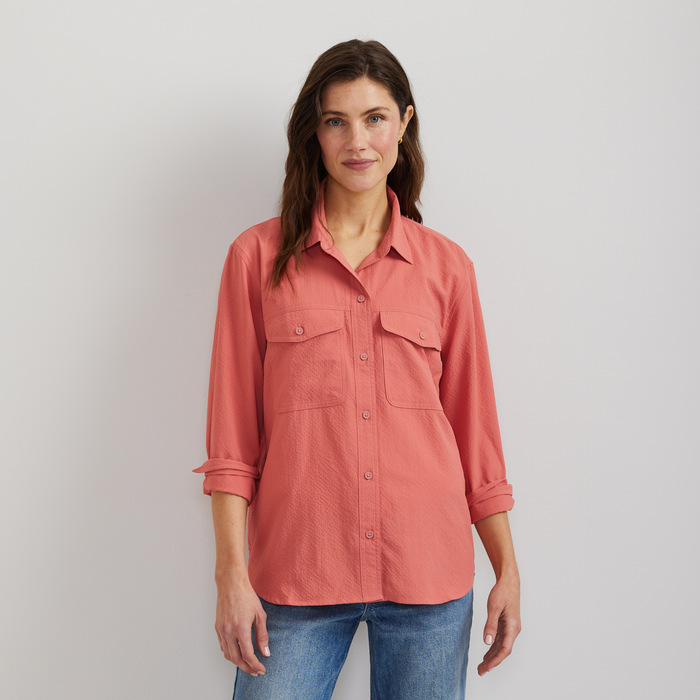 Women's Long-Sleeve Mountain 3.0 Shirt - Solid-Tangelo-Regular-6