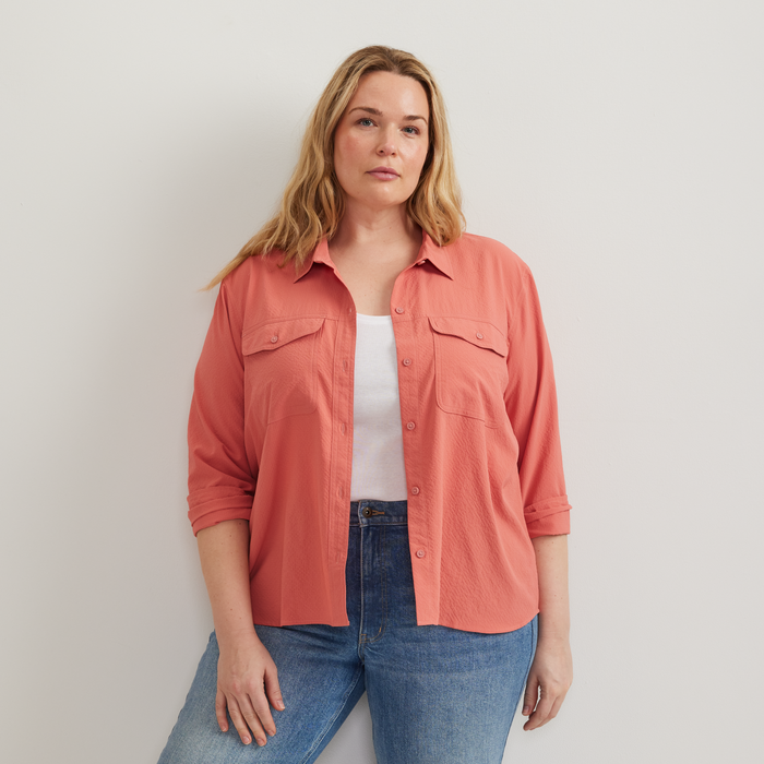 Women's Long-Sleeve Mountain 3.0 Shirt-Solid-Tangelo-Plus-8