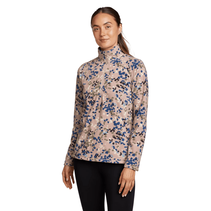 Women's Quest Fleece 1/4-Zip Pullover - Printed-Dk Mulberry-Regular-2