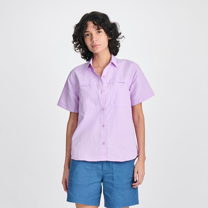 Women's Rainier Short-Sleeve Ripstop Shirt-Lavender-Regular-C1