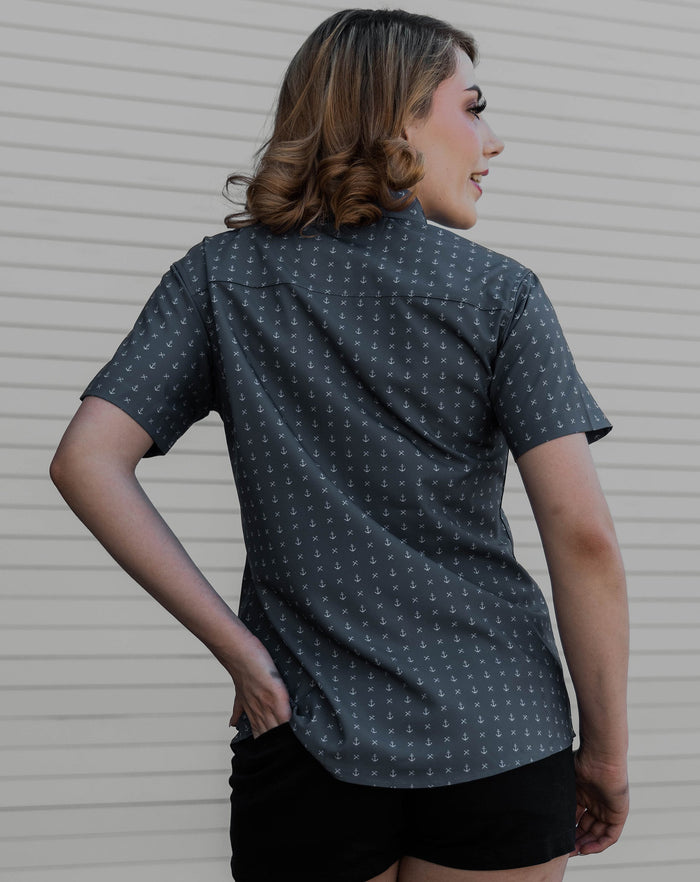 Women's Salty Dog Party Shirt - Grey & White - Dixxon Flannel Co.