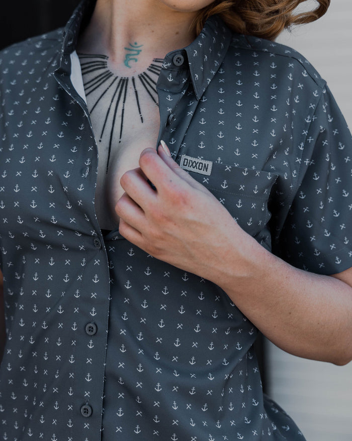 Women's Salty Dog Party Shirt - Grey & White - Dixxon Flannel Co.