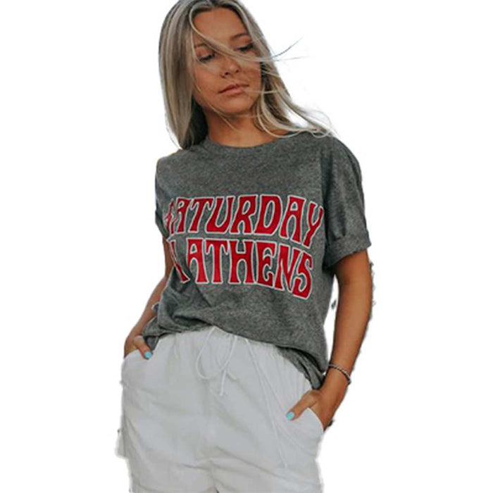 Women's Saturday In Athens 2 Ss Tee
