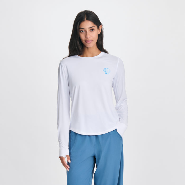 Women's Solarfoil® Long-Sleeve Pullover - Print-White-5