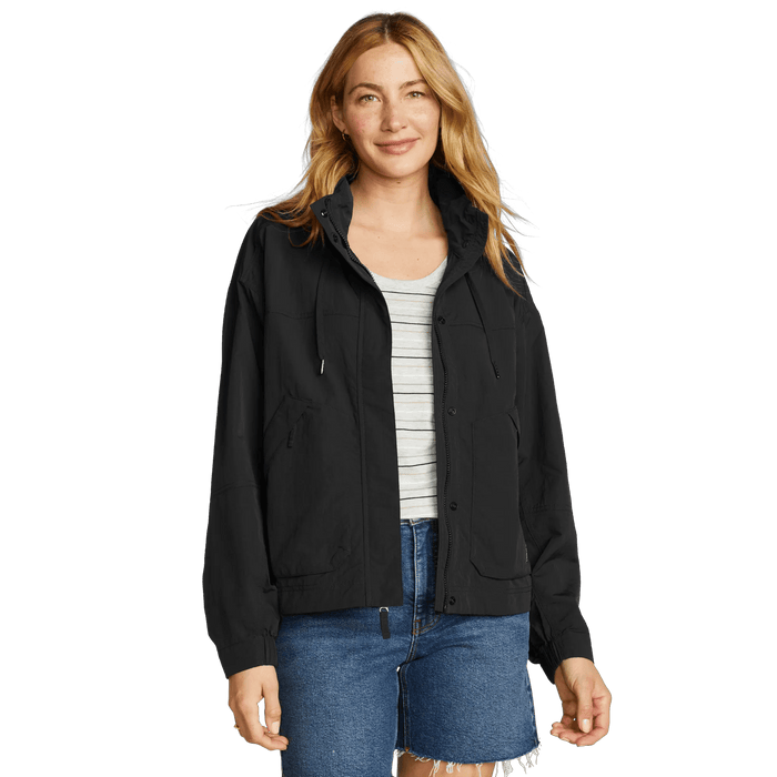 Women's WindPac Convertible Packable Hoodie-Black-Regular-2