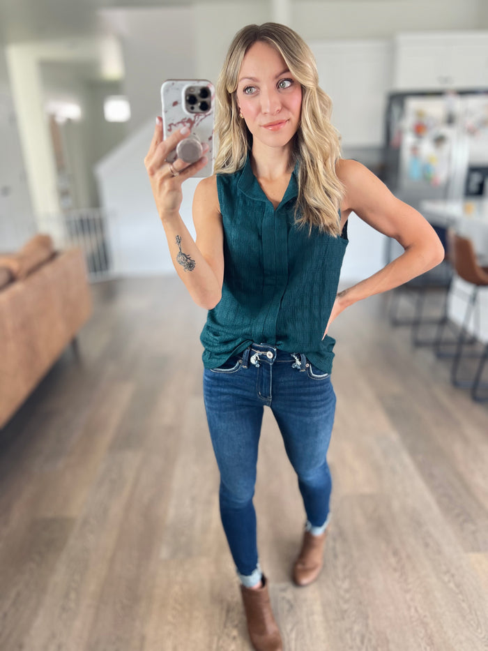 Wren Top in Deep Green